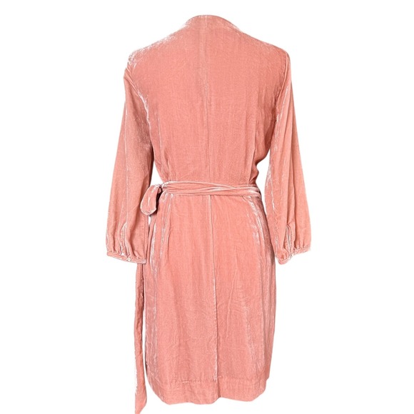 J.‎ Crew Velvet Wrap Dress Pink Long Sleeve Tie Waist Size 4 - Picture 5 of 8